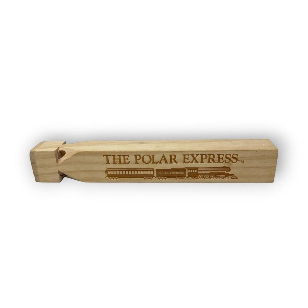 The Polar Express Wood Wooden Train Whistle 8.5” Warner Bros.